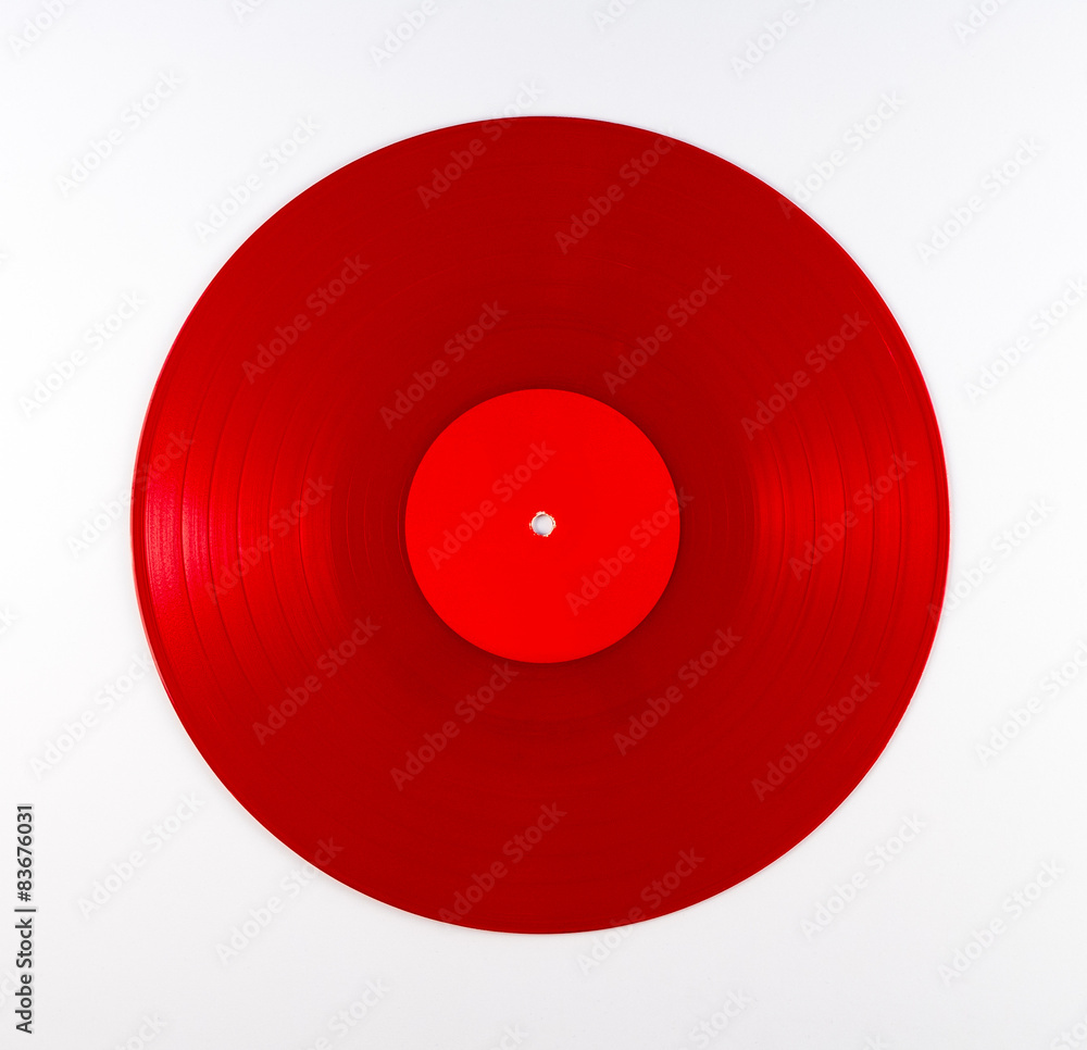 Fototapeta premium Red Vinyl Record Album