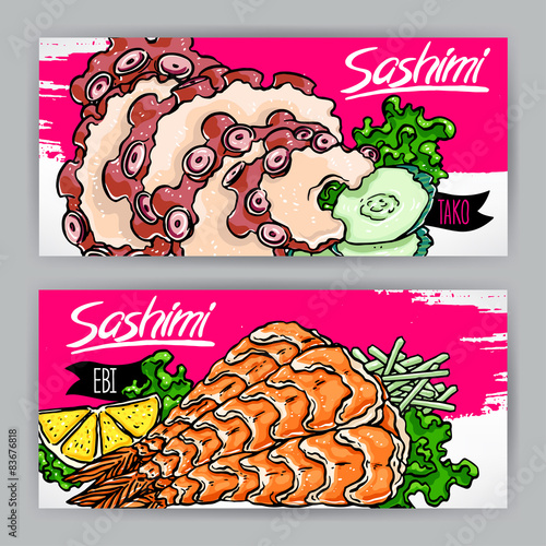 sashimi with shrimp and octopus