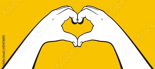 Heart shape girl hands