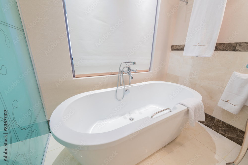 Modern bathroom interior with bathtub Modern bathroom interior with bathtub