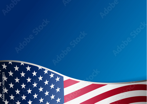 American flag background with frame