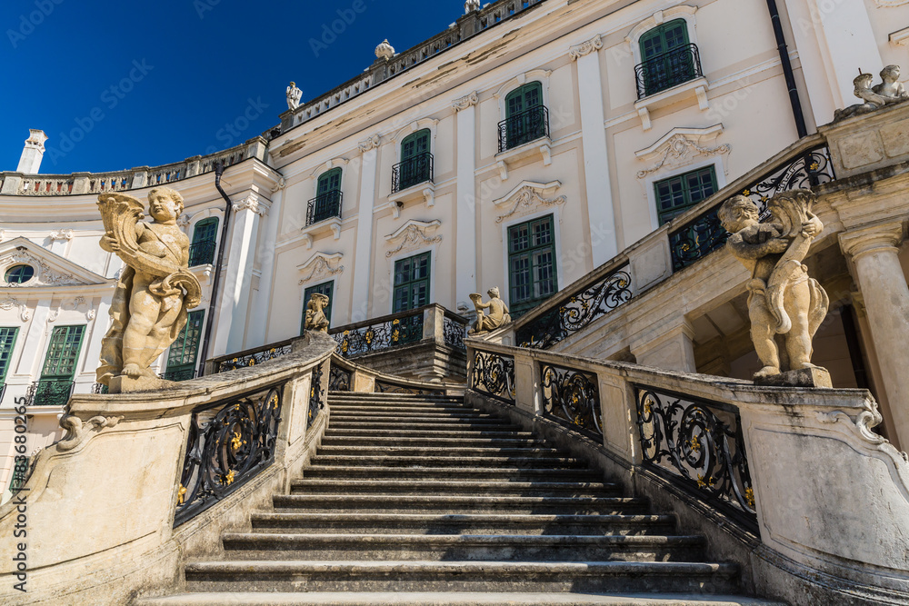 Fototapeta premium Esterhazy Palace in Fertod Hungary stairs to palace .