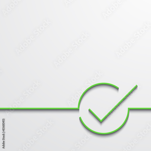 Vector modern green check mark on black