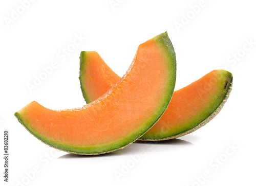 Tela cantaloupe melon isolated on white background
