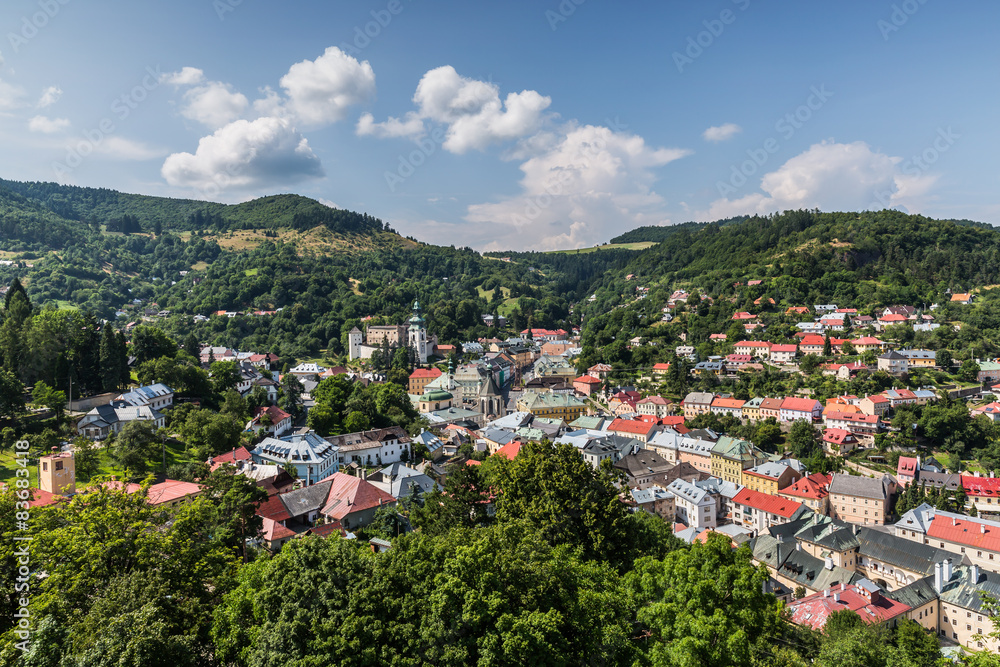 UNESCO Slovak mining town Banska Stiavnica,Holy Trinity Square.