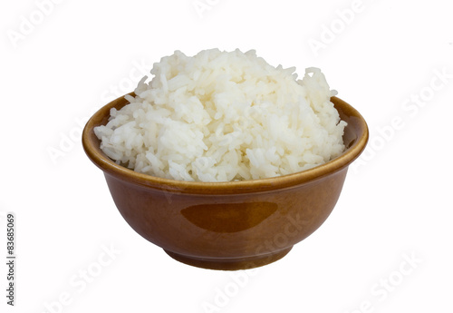 Bowl of Rice on white backgrond