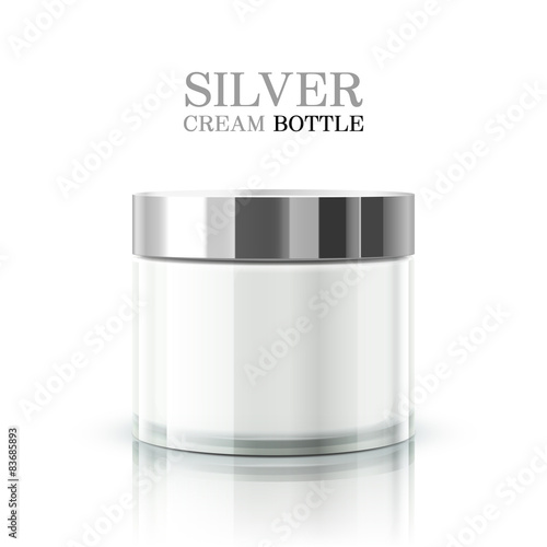 silver cream bottle package