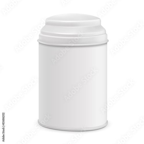 white round tin packaging