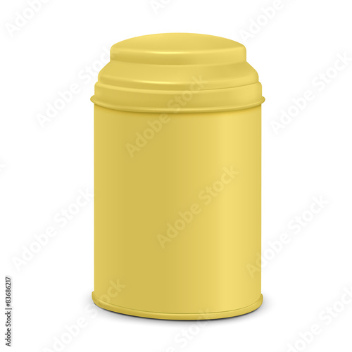 yellow round tin packaging