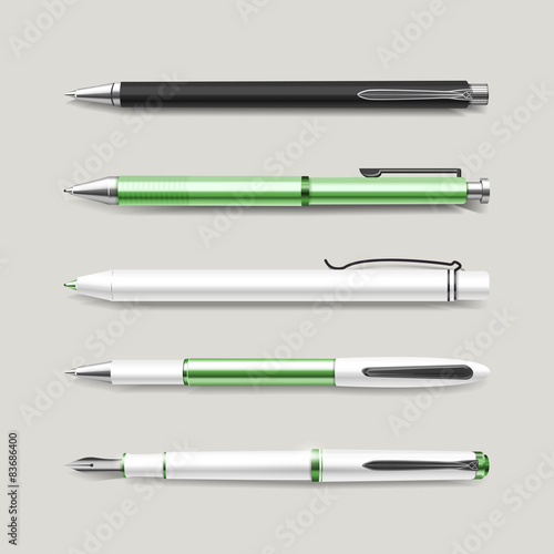 graceful green pens set