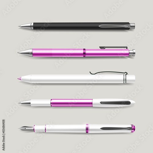 graceful pink pens set