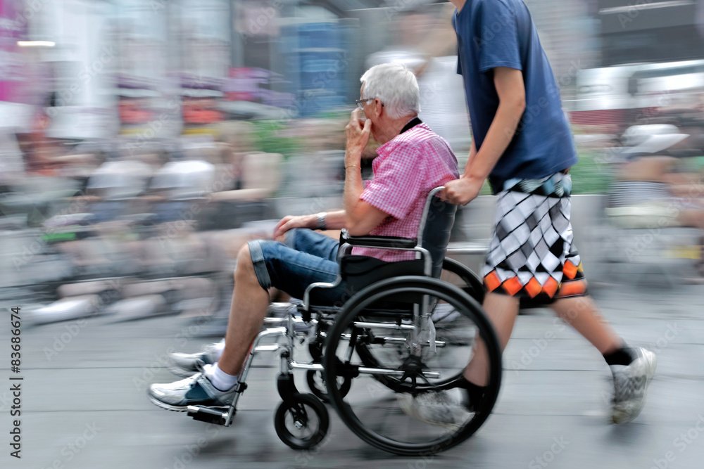 disabled on a city street disabled on a city street