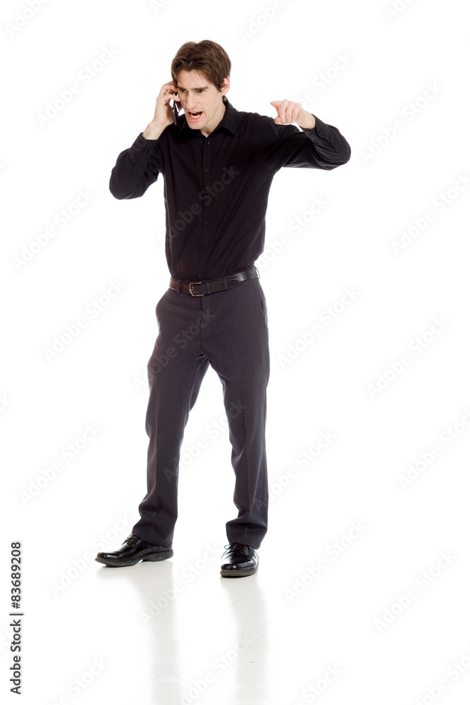 Obraz premium Model angry scolding and pointing