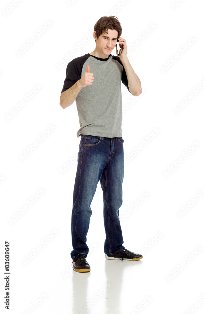 Model isolated thumbs up success Model isolated thumbs up success
