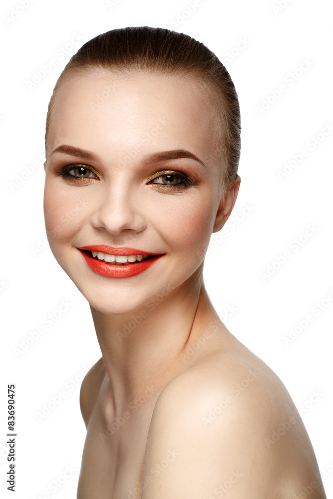 Obraz premium Caucasian young girl close up portrait.