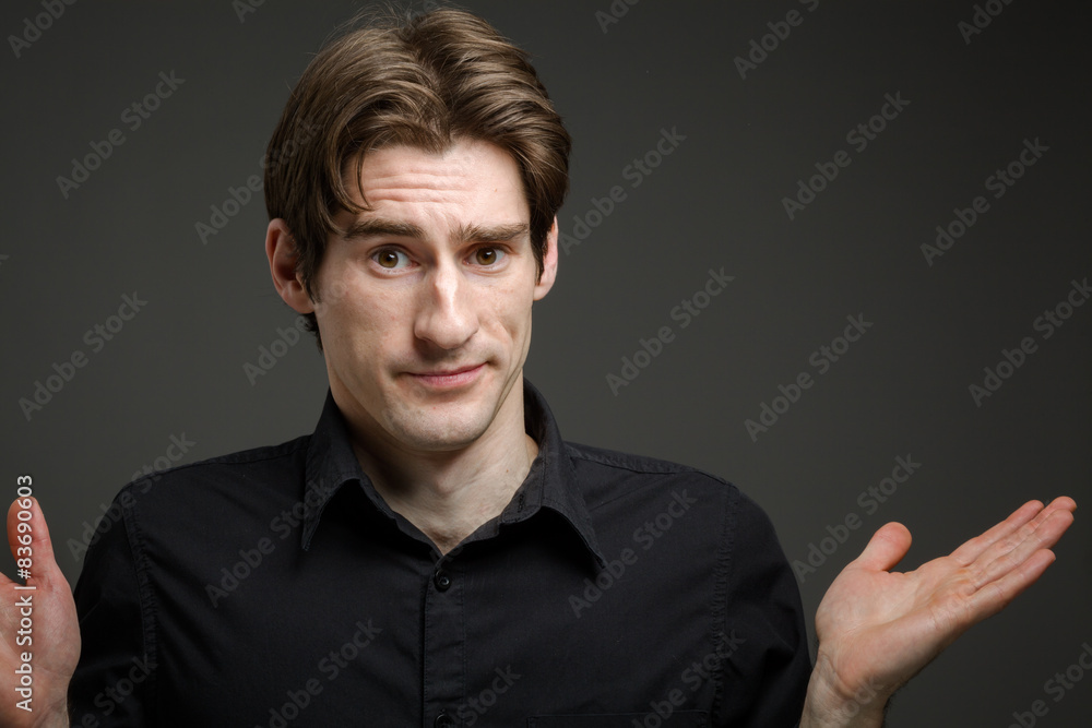 Model isolated puzzled Model isolated puzzled