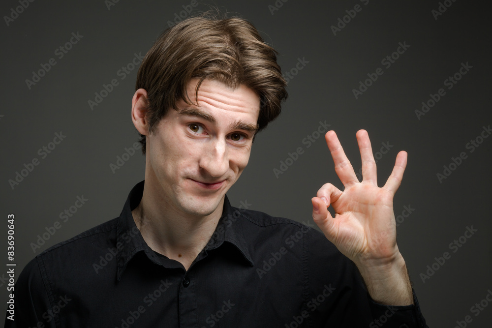 Model isolated ok sign Model isolated ok sign