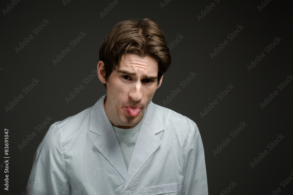 Model isolated sticking tongue out Model isolated sticking tongue out