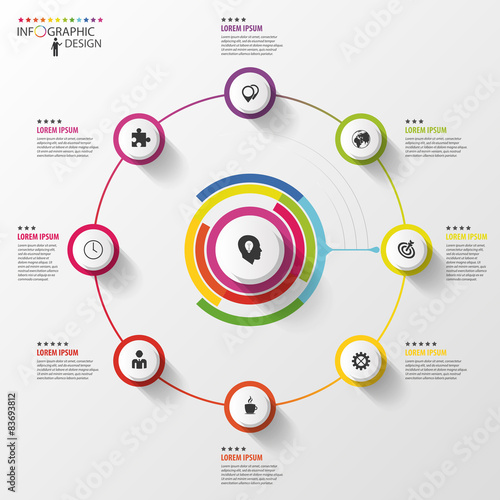 Infographic. Business concept. Colorful circle with icons. photo