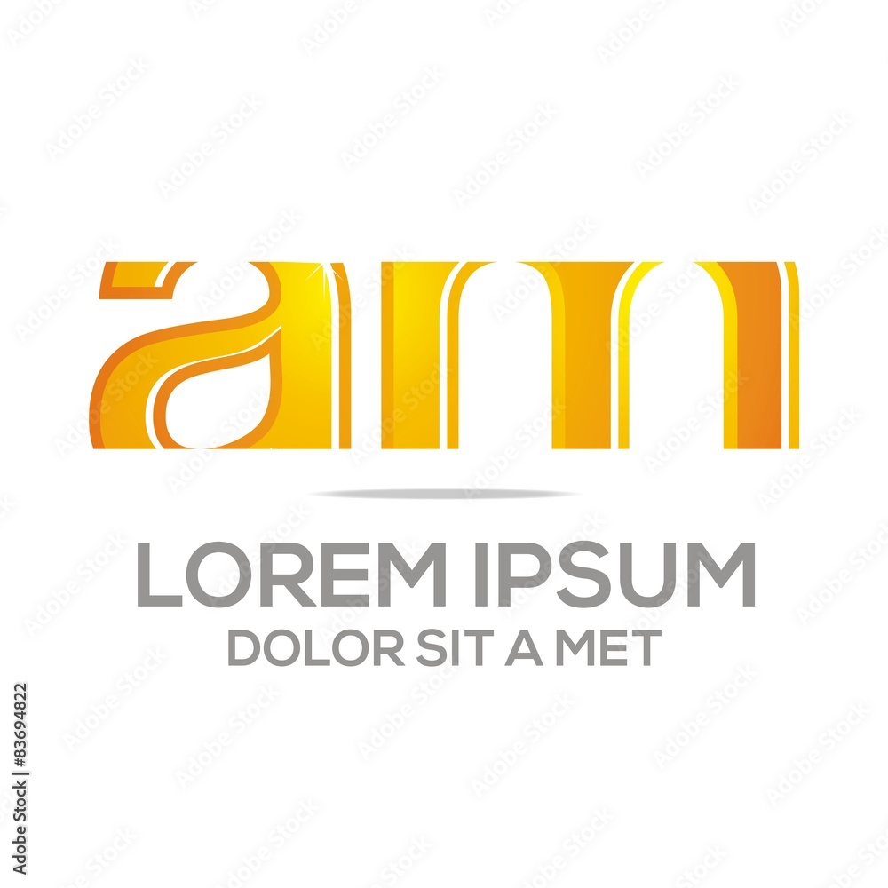 Business Creative Letter AM Company logo Design Icon Business Creative Letter AM Company logo Design Icon