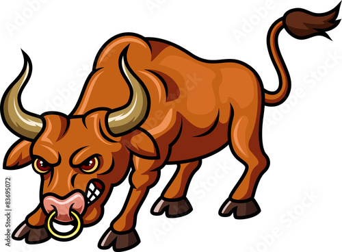 Angry bull cartoon