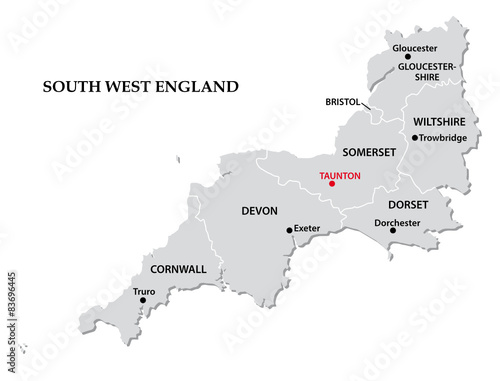 south west england administrative map