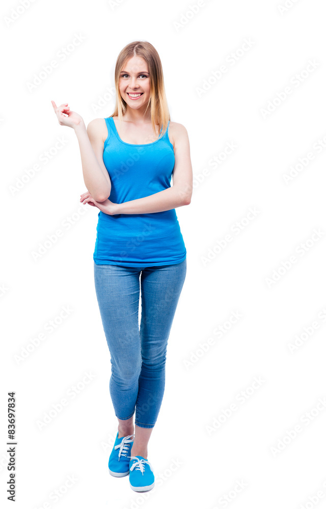 Full length portrait of a smiling pretty woman Full length portrait of a smiling pretty woman
