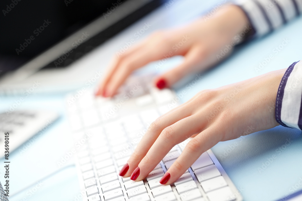 Typing on keyboard Typing on keyboard