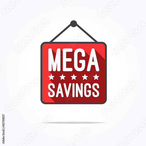 Mega Savings Long Shadow Label