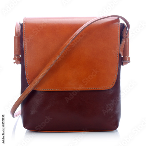Teenager leather bag on a w...