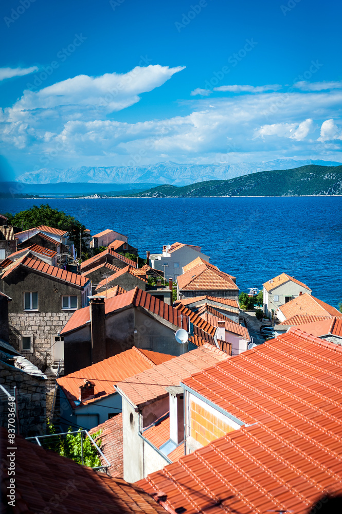 Panoramic view of the coast on the island of Korcula, Croatia
