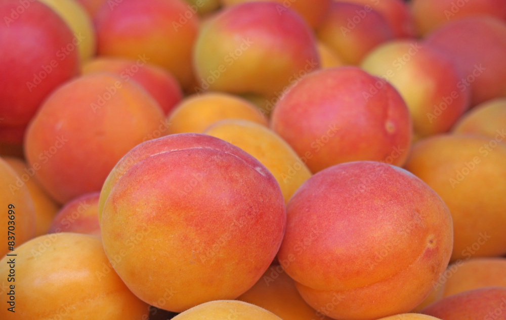 Fresh apricots at street market