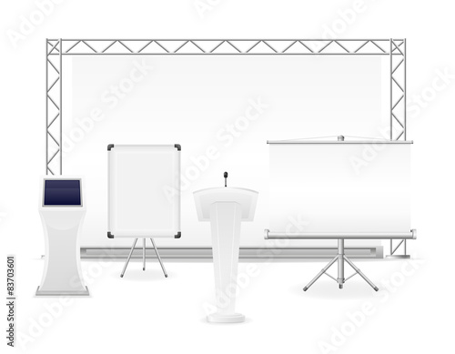 white exhibition complex for the presentation or workshop vector