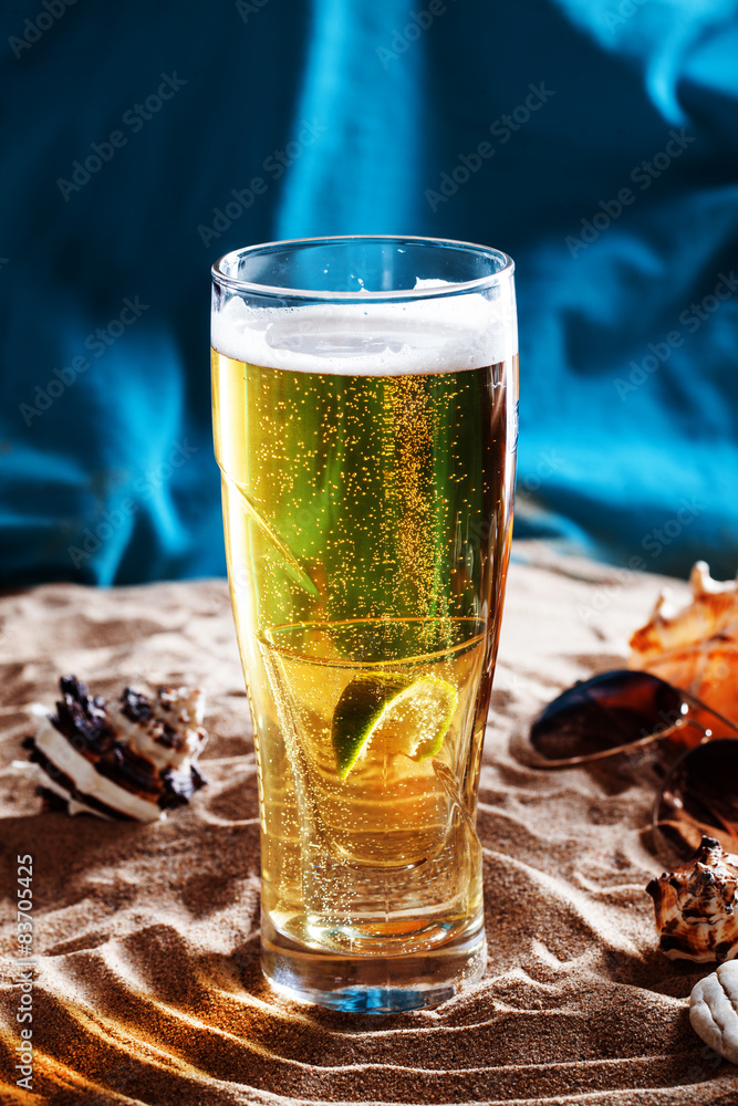 beer with lime still life sand summer men's bar beer with lime still life sand summer men's bar
