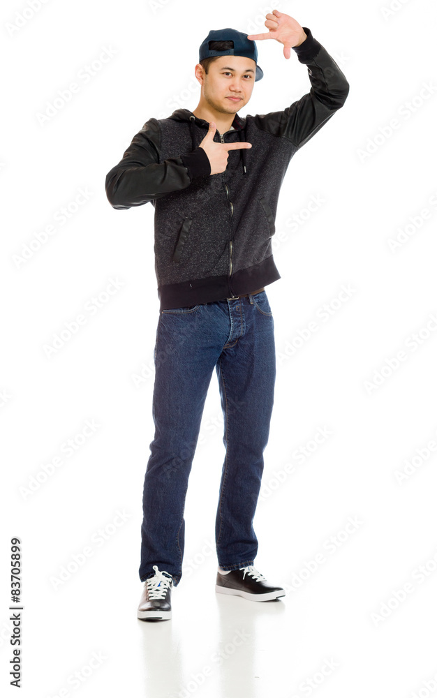 Obraz premium Model isolated framing with fingers