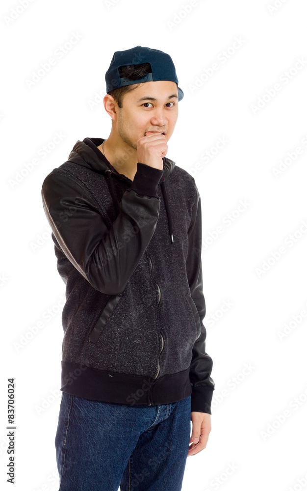 Model nervous biting nails Model nervous biting nails