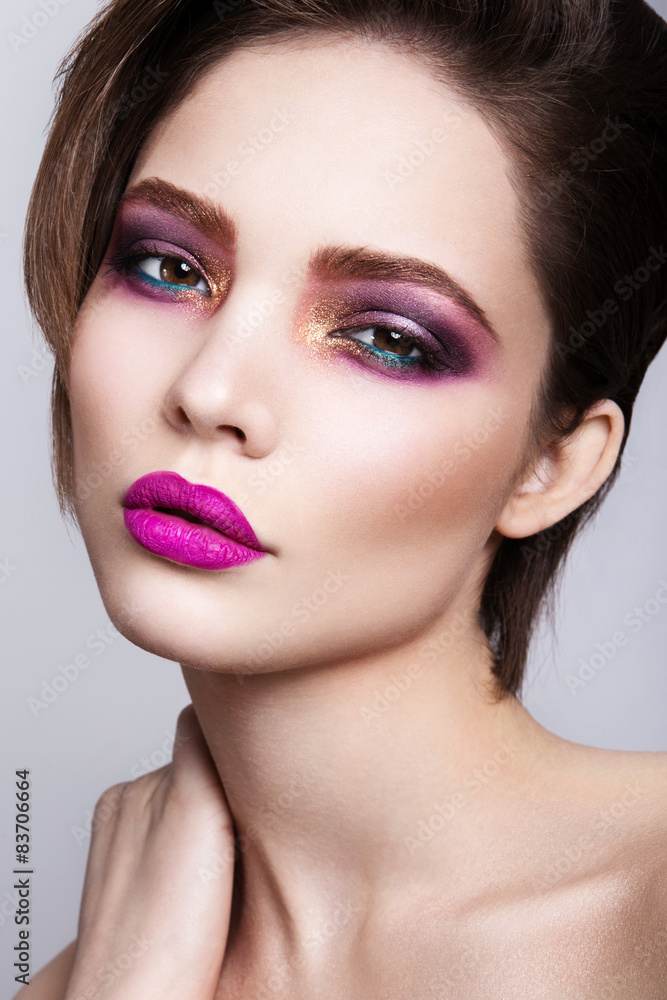 Glamour portrait of beautiful woman model with fresh daily Glamour portrait of beautiful woman model with fresh daily