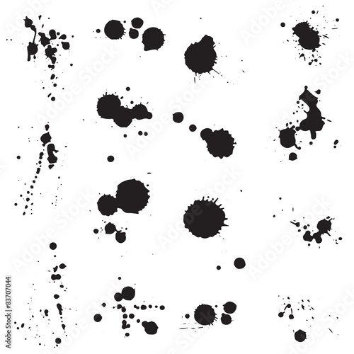 Vector Ink Splatters, Blots and Drips Collection