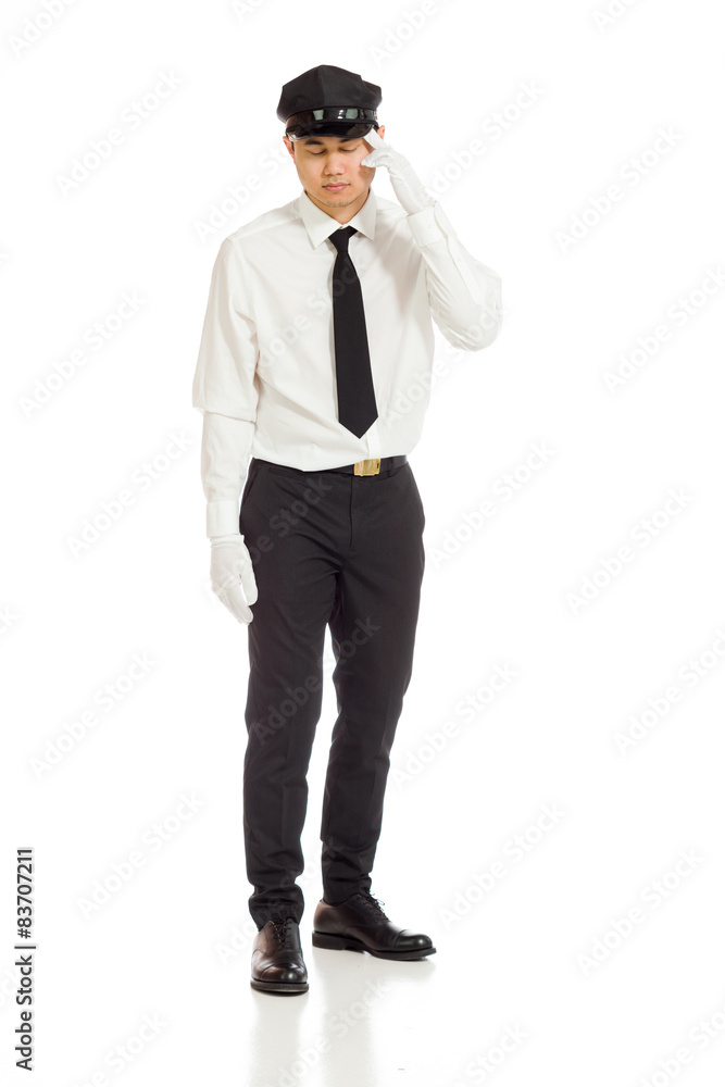 Model isolated with headache Model isolated with headache