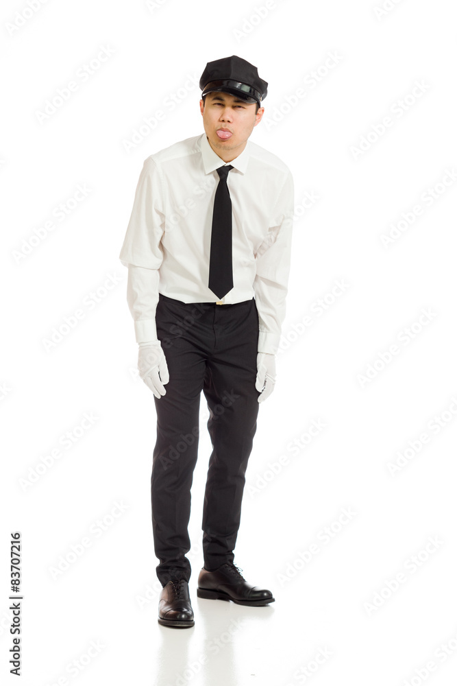 Model isolated sticking tongue out Model isolated sticking tongue out