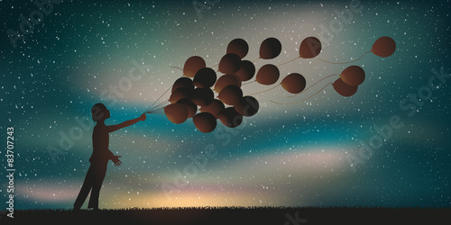 Enfant ballons de baudruche