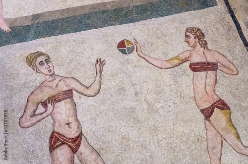 Cuadro en lienzo Villa romaine du Casale,Piazza Armerina,Sicile.