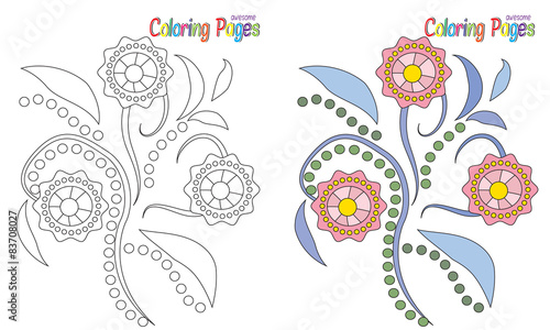 Coloring book page Flowers