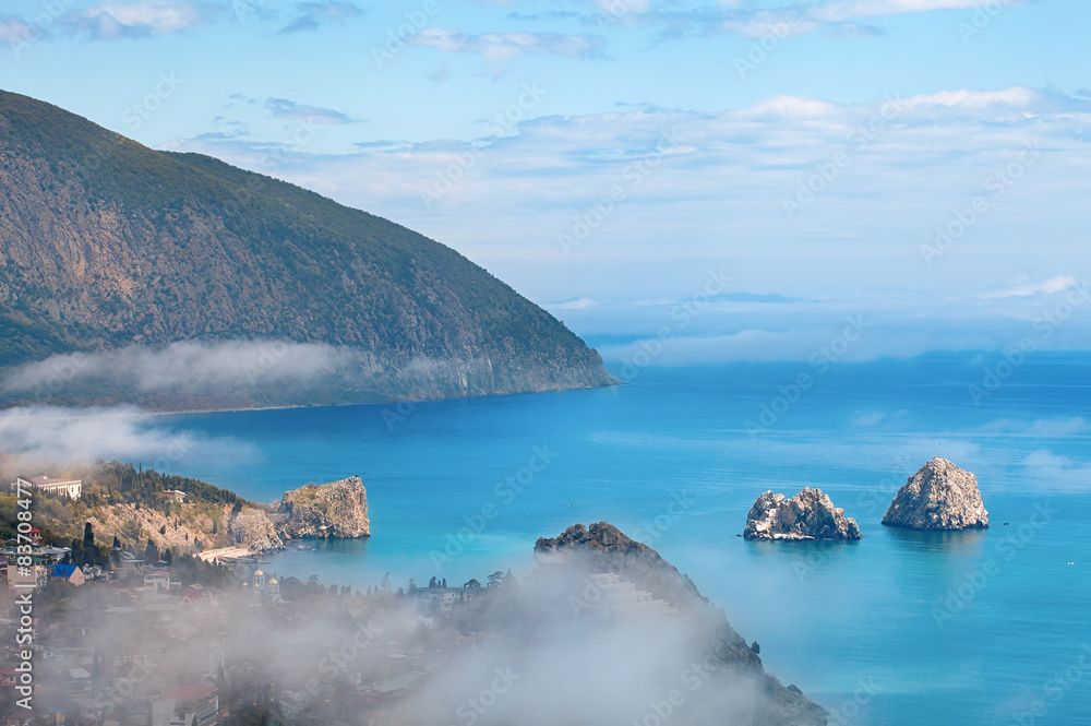 Ayuv Dag mountain and Hurzuf coastline. Crimea, Ukraine