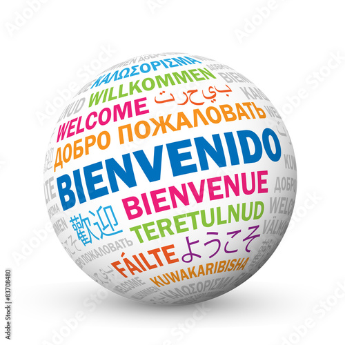 "BIENVENIDO" icono con traducciones en varios idiomas