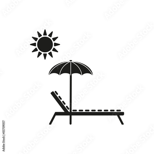 Fotografia, Obraz The lounger icon. Sunbed symbol. Flat