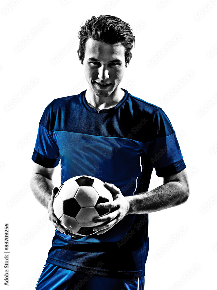Fototapeta premium italian soccer player man silhouette portraits