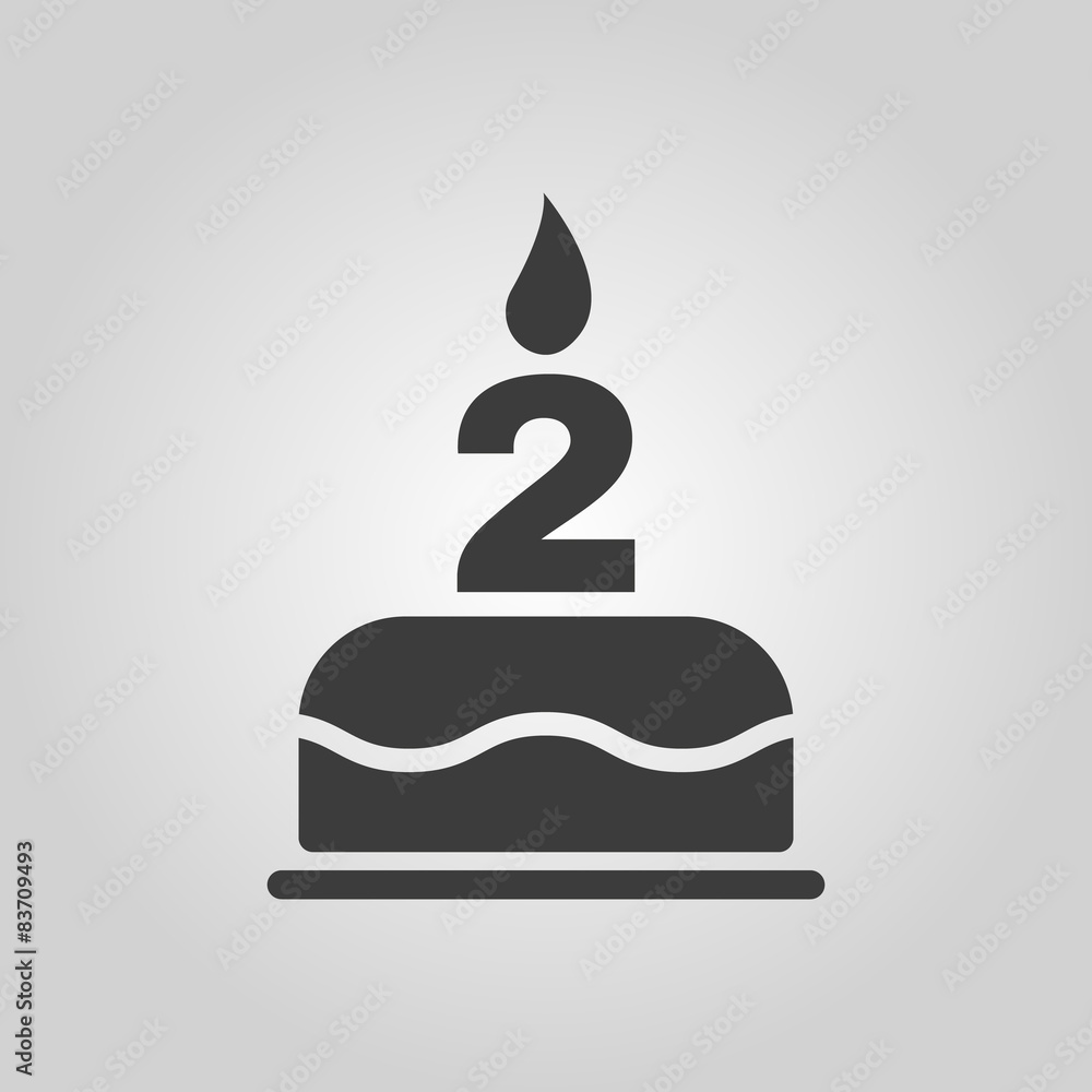 The birthday cake with candles in the form of number 2 icon The birthday cake with candles in the form of number 2 icon