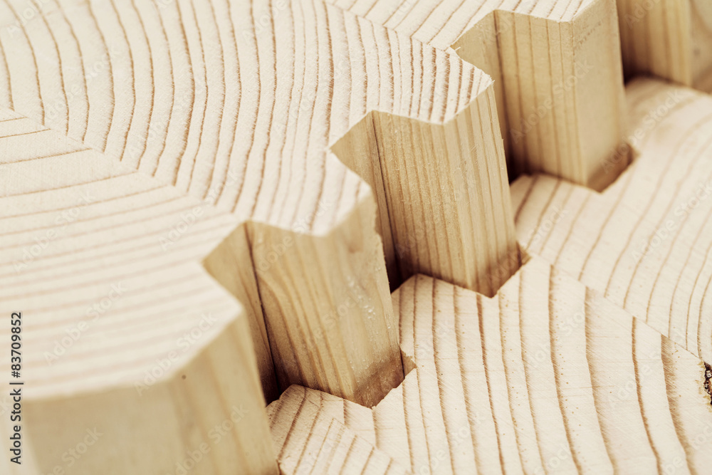 Naklejka premium Connect wooden laminated veneer lumber