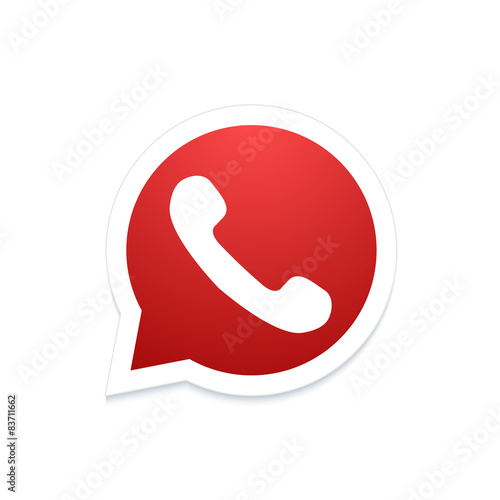 Vector modern phone icon in bubble speech 